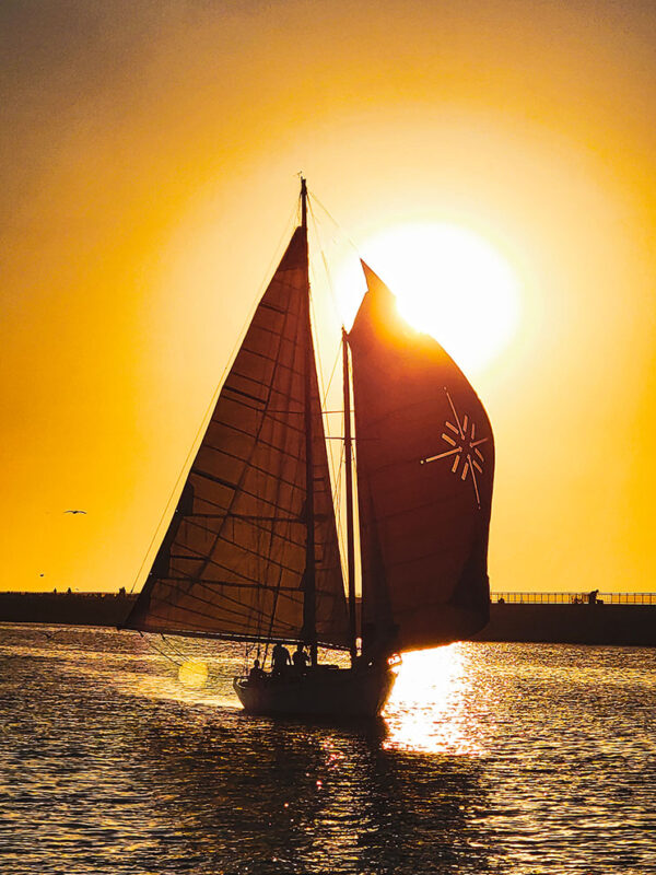 Sailing into the Sunset - Sails Up